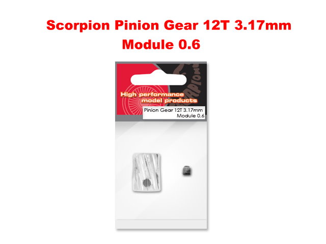 Scorpion 斜馬達齒 12T/3.17mm, 模數 0.6