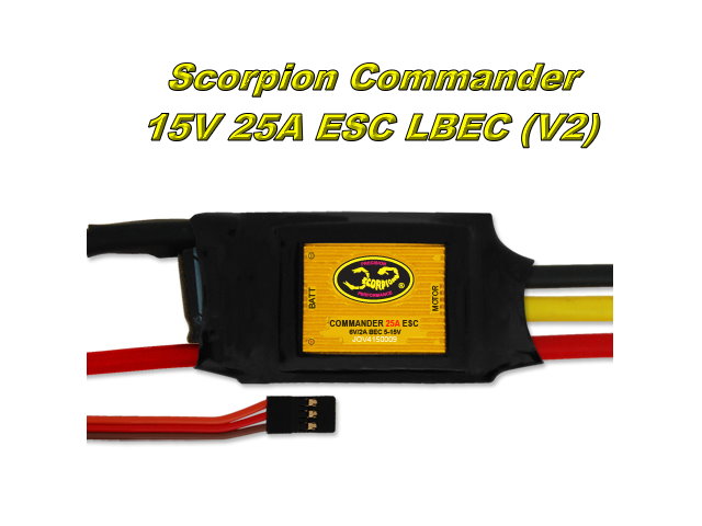 Scorpion Commander 15V 25A LBEC (V2) 電子變速(不含設定卡)